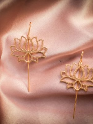 Traditional Lotus Design Anti Tarnish Ear Cuffs