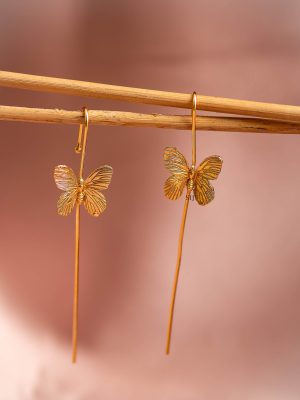 Imitation Butterfly Anti Tarnish Ear Pins