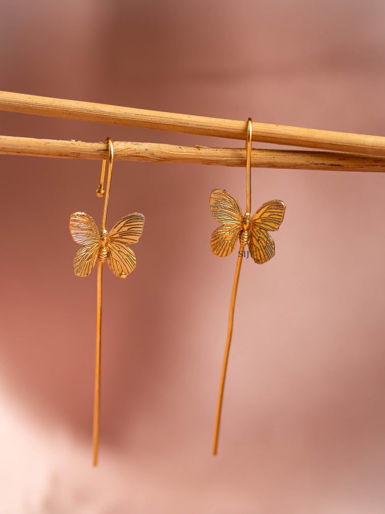 Imitation Butterfly Anti Tarnish Ear Pins