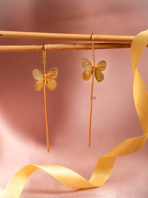 Imitation Butterfly Anti Tarnish Ear Pins