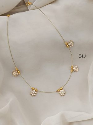 Imitation Star Flower Pendant Invisible Necklace