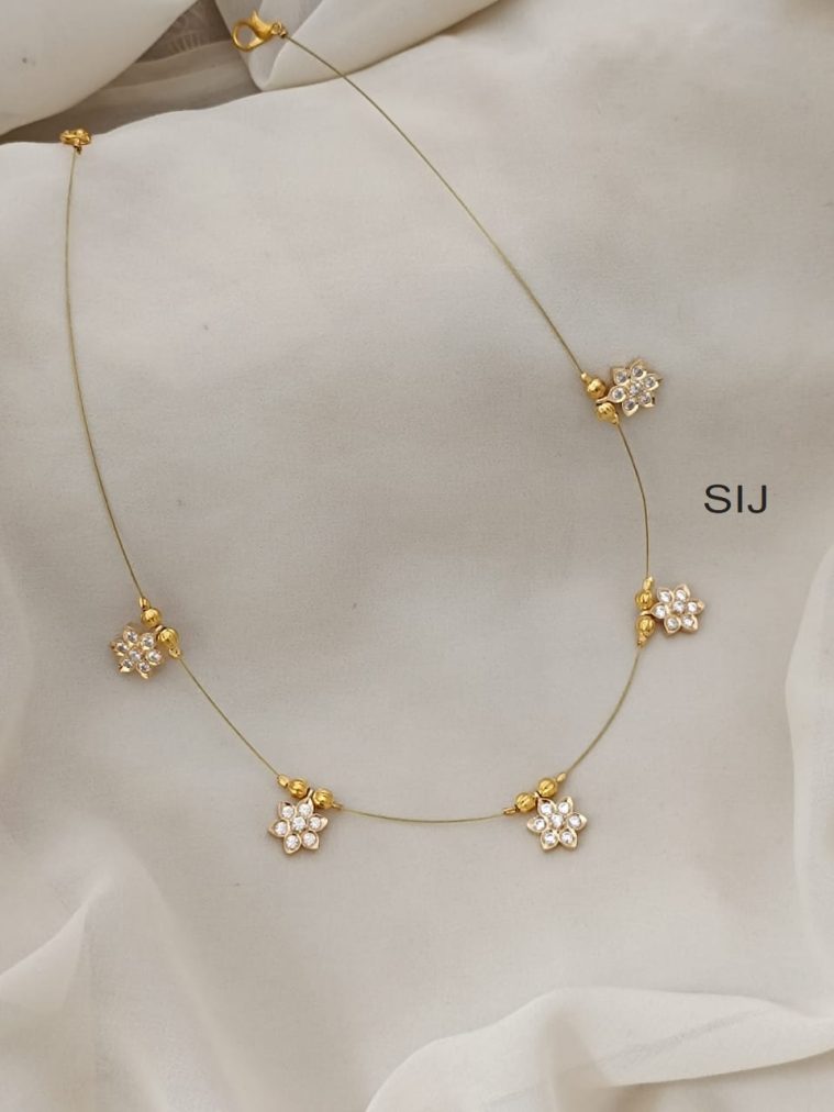 Imitation Star Flower Pendant Invisible Necklace