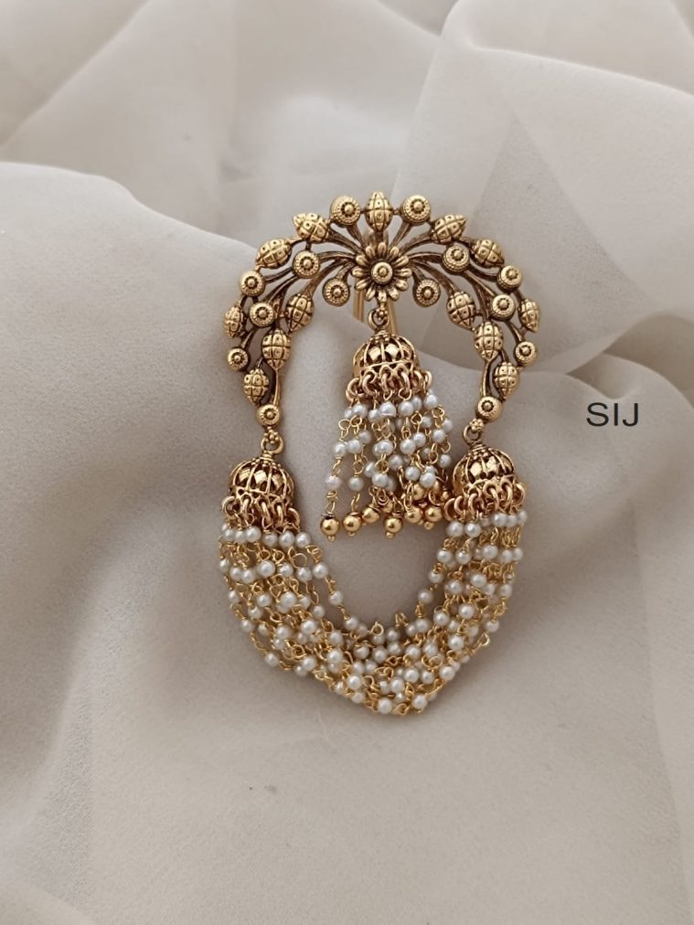 Gold Finish Layered Pearl Jada Billa