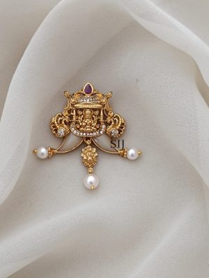 Gold Finish Lakshmi Tiger Nail Pendant