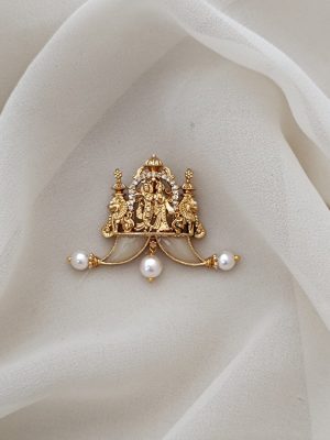 Gold Finish Radhe Krishna Tiger Nail Pendant