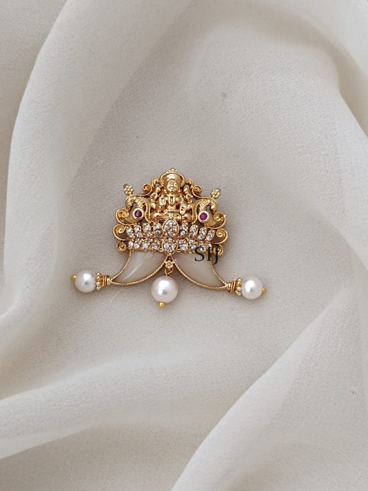 Gold Finish Lakshmi Tiger Nail Pendant