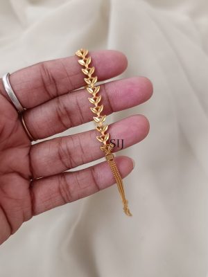 Gold Finish Leaf Design Chain Bracelet