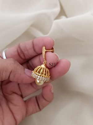 Gold Finish Back Screw Jhumkas