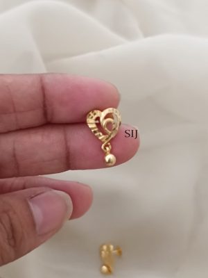 Gold Finish Heart Shape Earrings