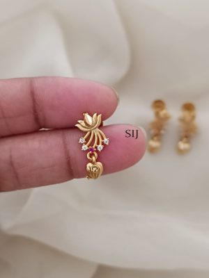 Artificial Lotus Design Earrings