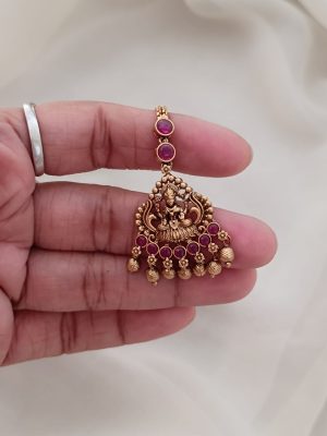 Traditional Lakshmi Ruby Maang Tikka