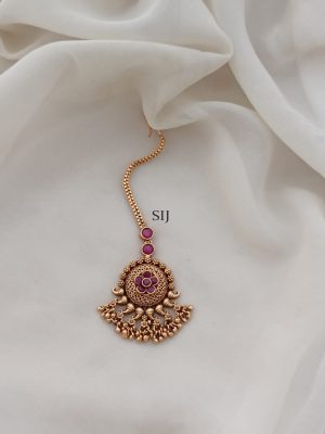 Imitation Ruby Stones Maang Tikka