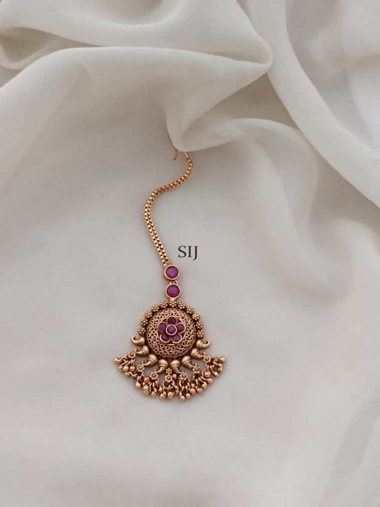 Imitation Ruby Stones Maang Tikka