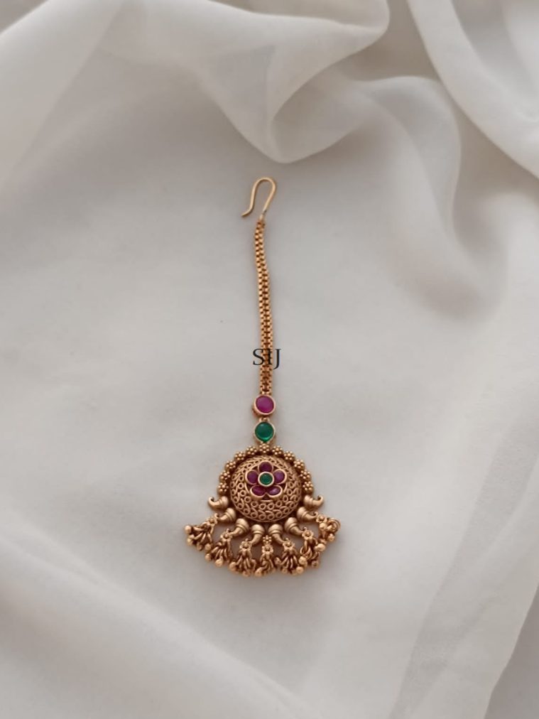 Imitation Ruby Emerald Stones Maang Tikka