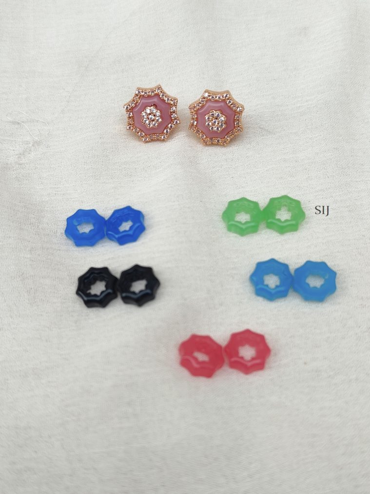 Imitation Rose Gold Color Changing Earrings