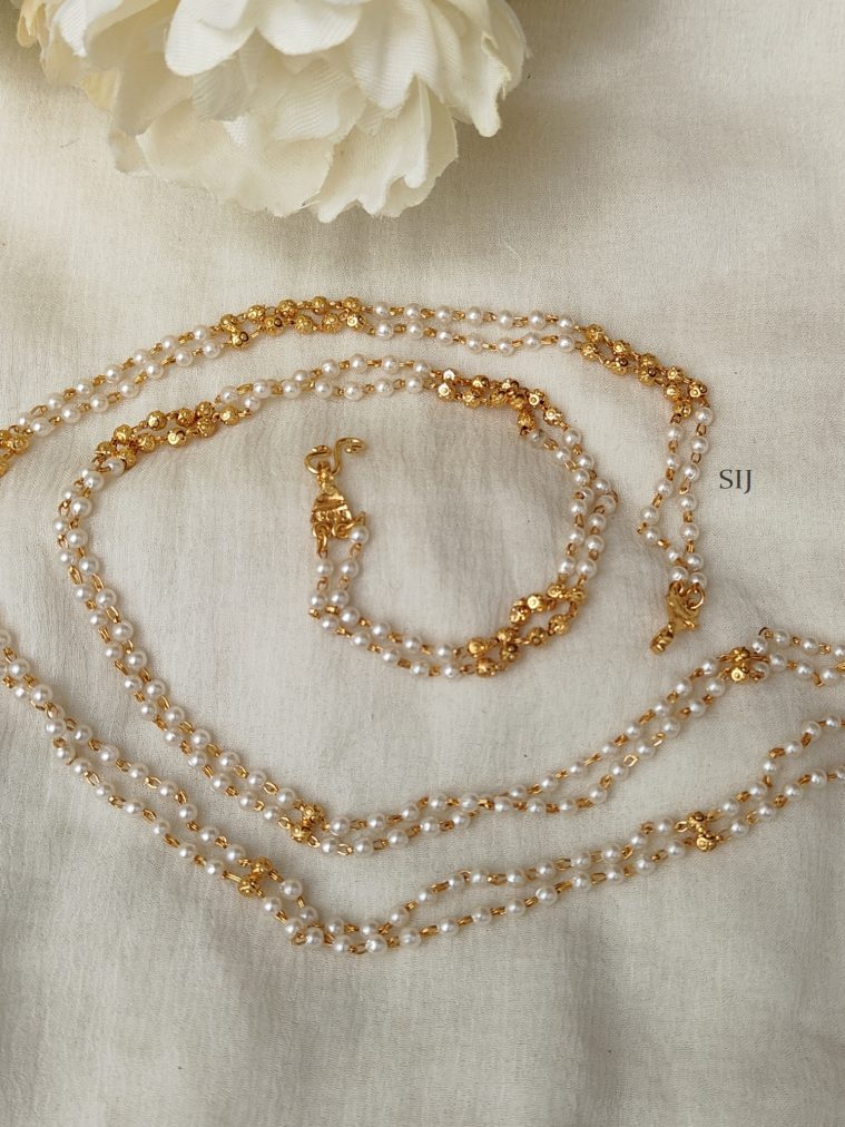 Imitation Double Layers Pearl Chain