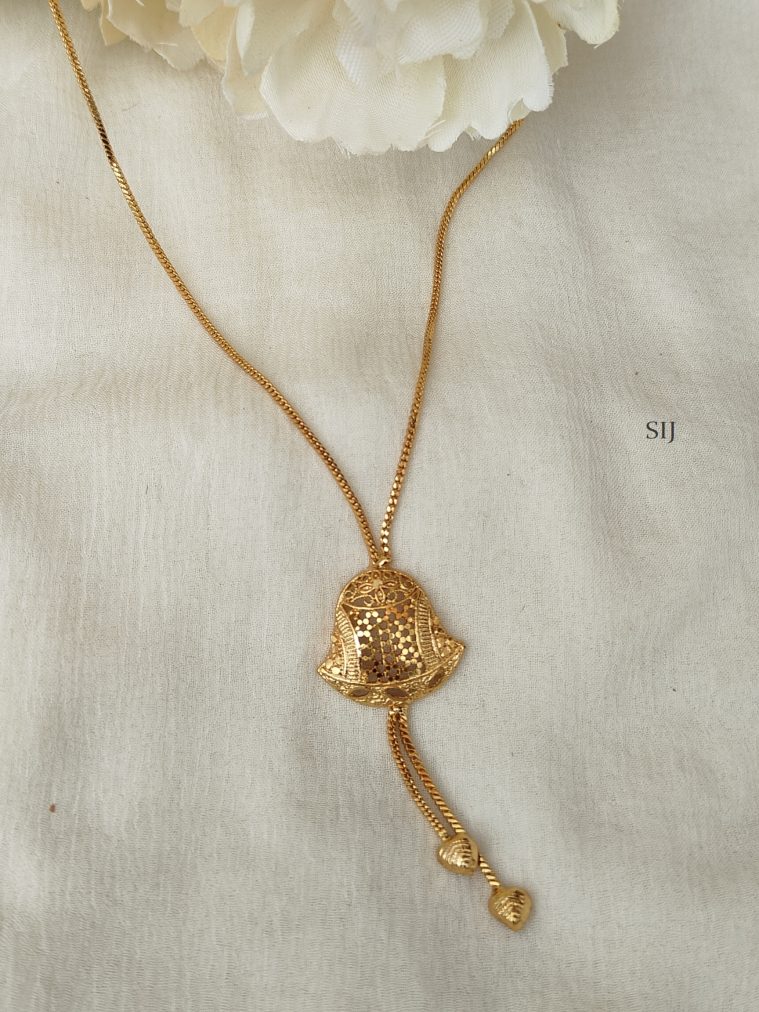 Gold Plated Bell Shaped Pendant Chain