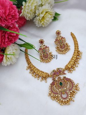 Gold Finish AD Stones Bridal Jewellery Set