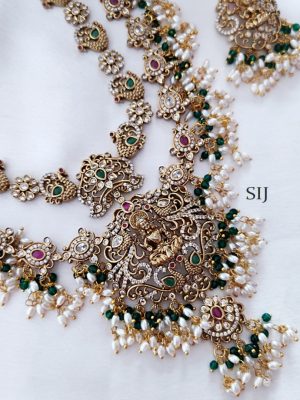 Matt Finish Guttapusalu Lakshmi Long Necklace