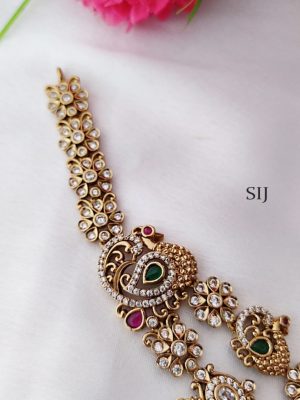 Matt Finish Guttapusalu Lakshmi Long Necklace