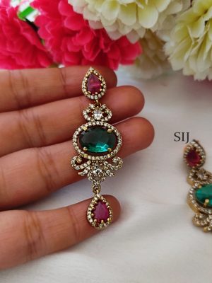 Victorian Polish Peacock Necklace Set