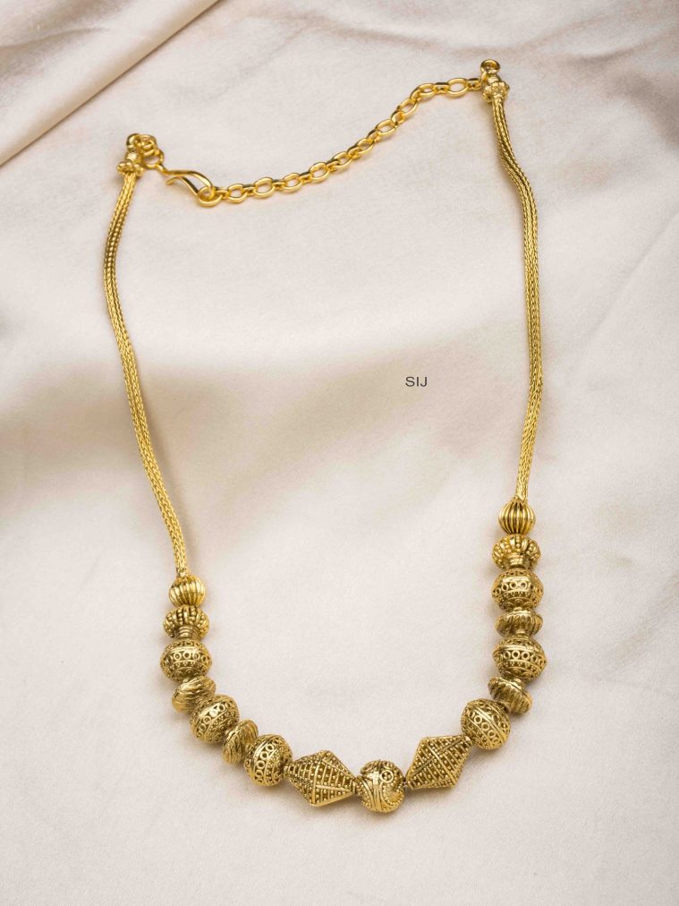 Gold Plated Golden Beads Necklace