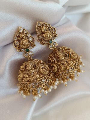 Antique Lakshmi Peacock Jhumkas