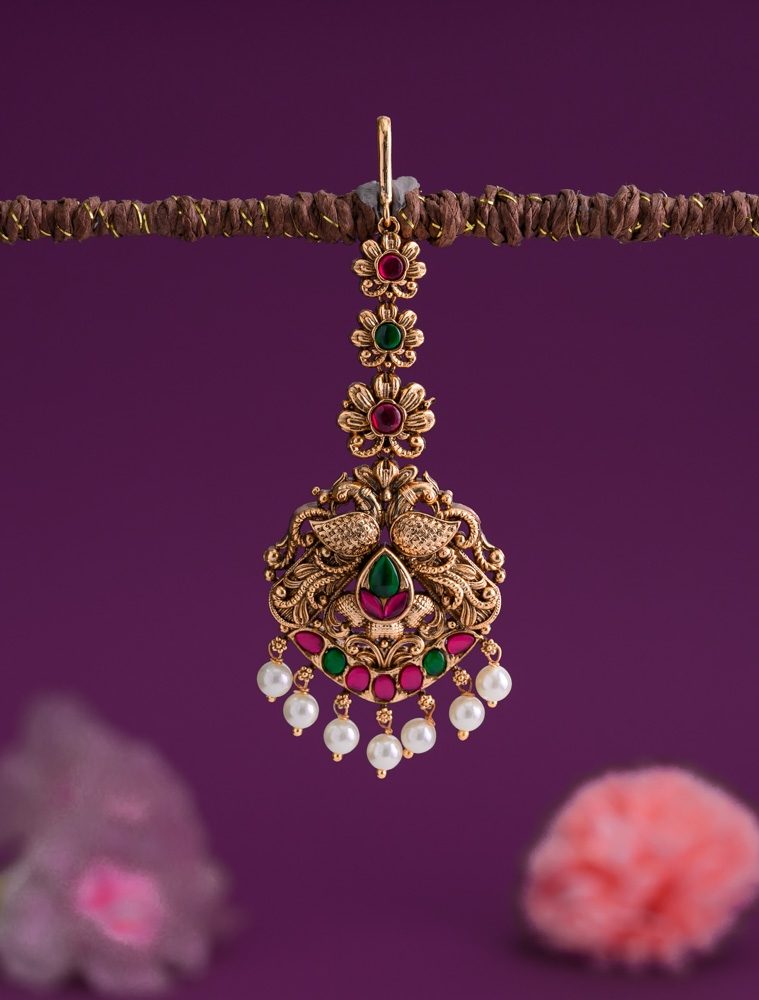 Antique Dual Peacock Floral Tikka