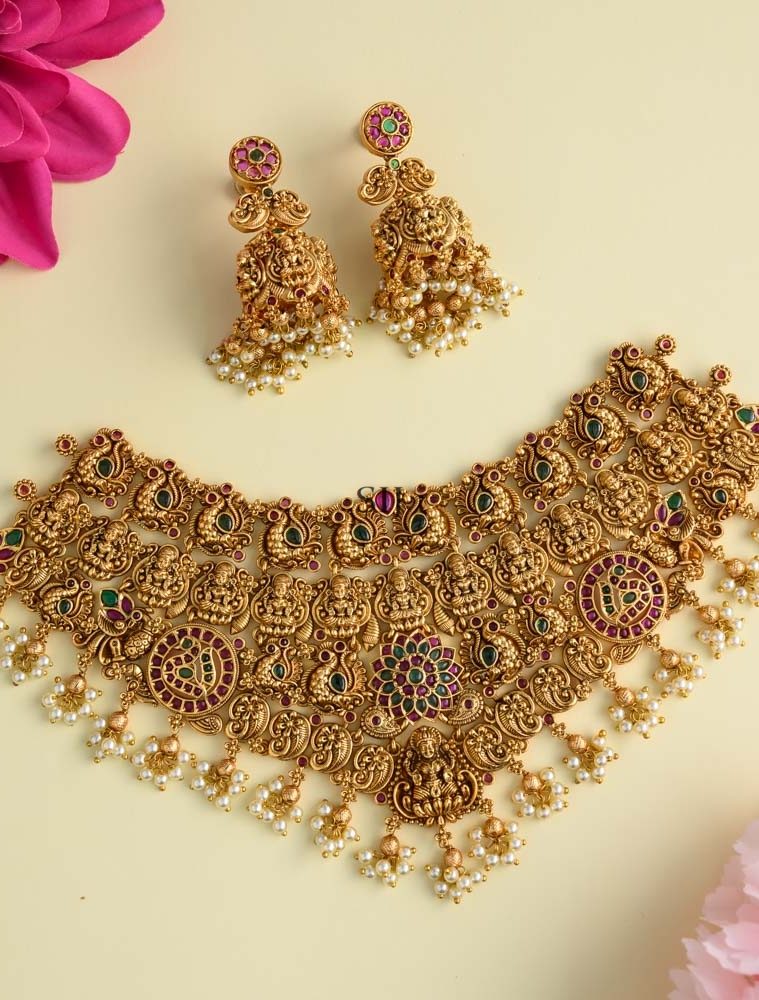 Antique Finish Lakshmi Grand Necklace