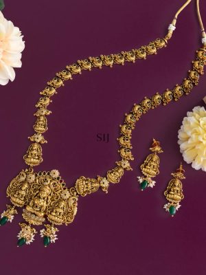 Antique Finish Nakshi Lakshmi Haram