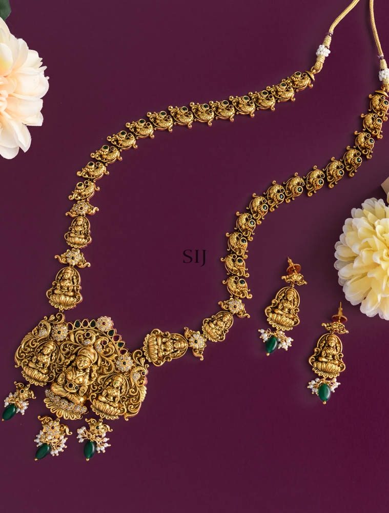 Antique Finish Nakshi Lakshmi Haram