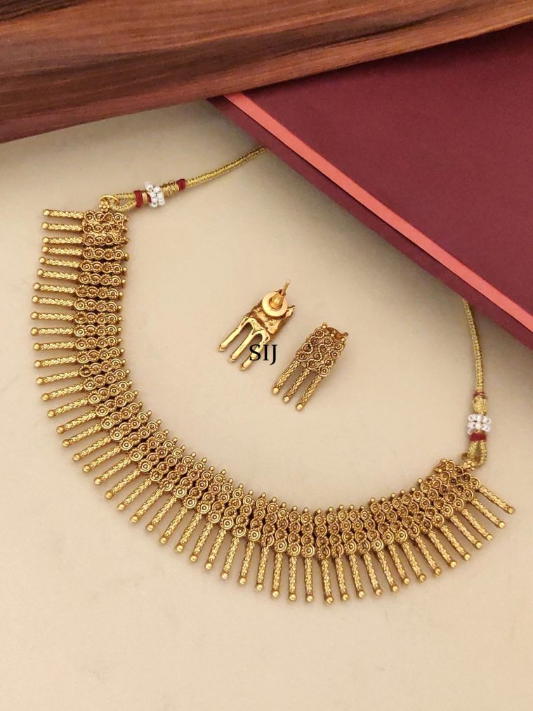 Antique Traditional Gold Plated Necklace Set