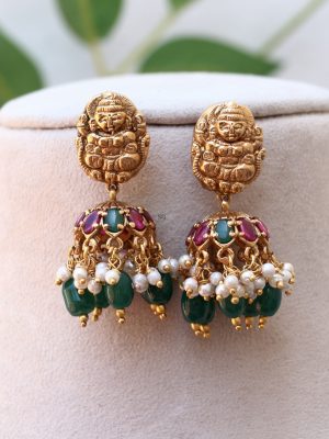 Beaded Drop Lakshmi Kemp Choker Set