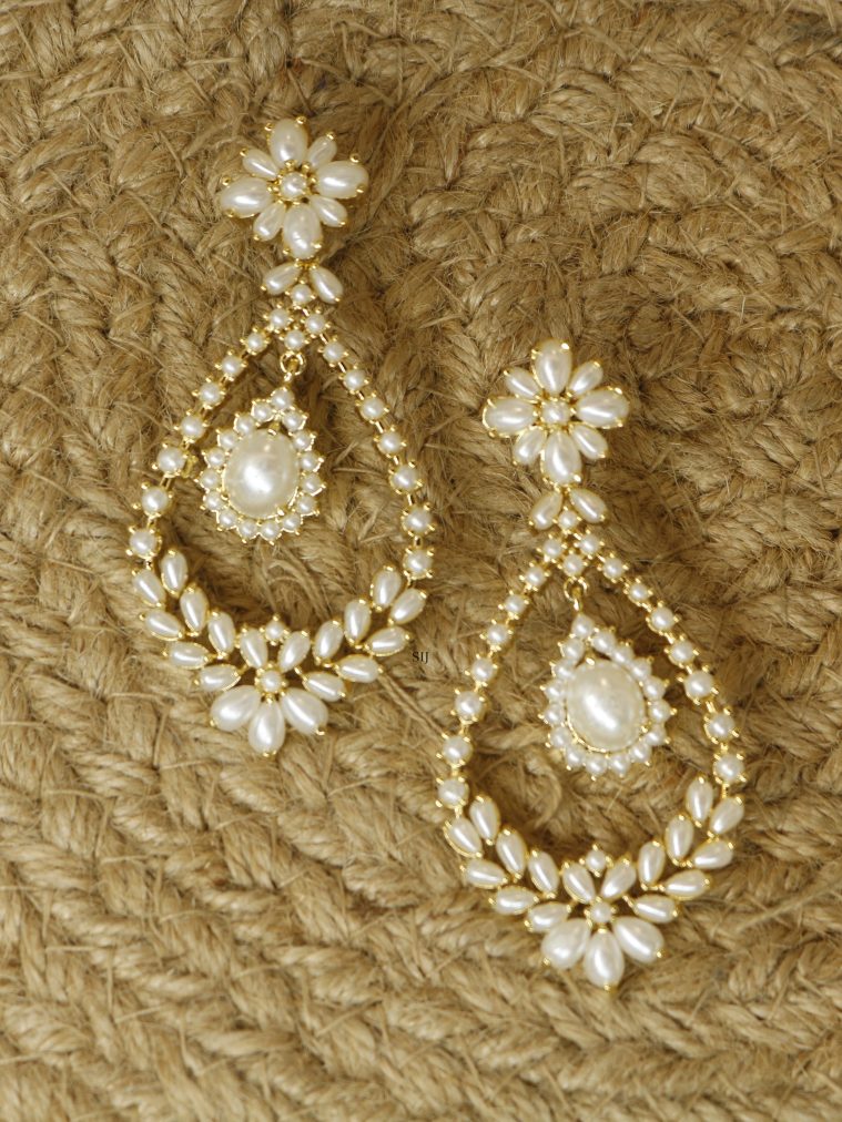 Floral Pearl Designer Earrings