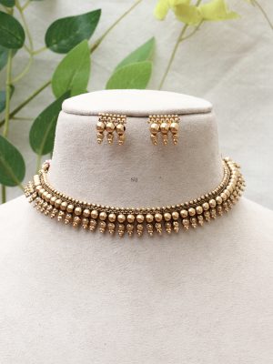 Gold Covering Multicolor Stone Necklace