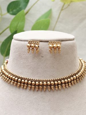 Gold Covering Multicolor Stone Necklace