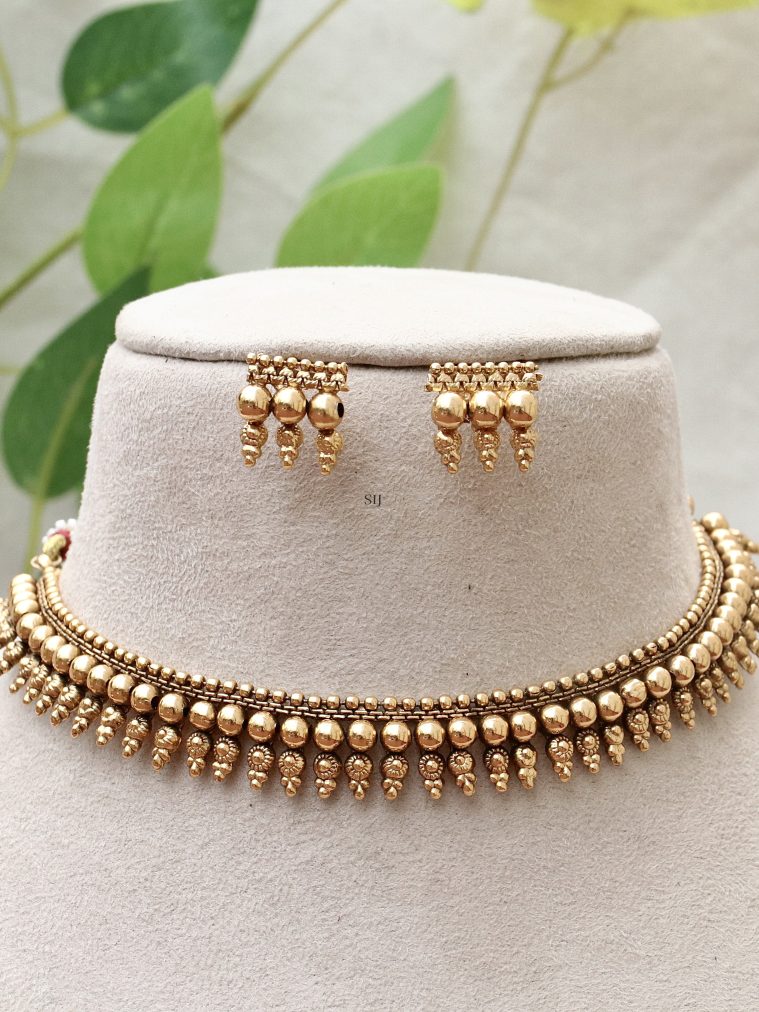 Gold Covering Multicolor Stone Necklace