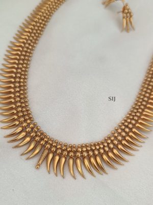 Gold Finish Kerala Mullamottu Design Long Haram