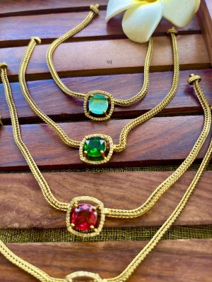 Gold Finish Simple Stone Choker
