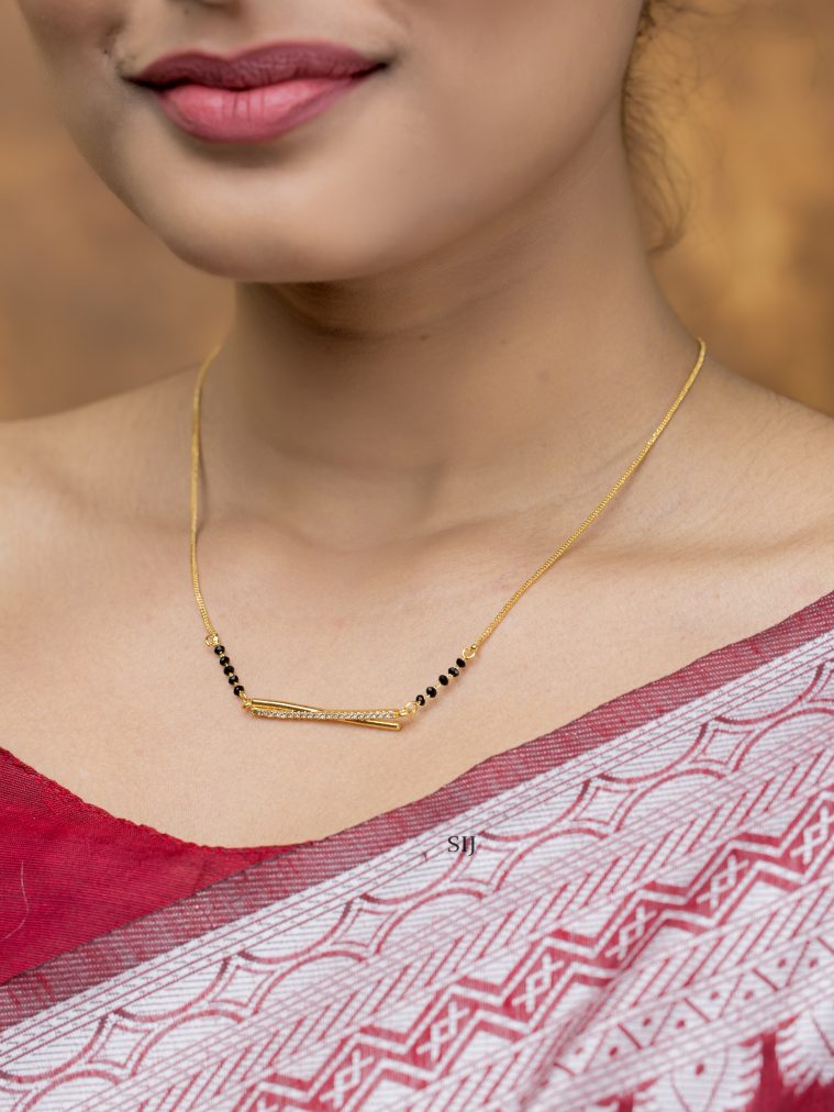 Gold Plated Black Beads Daily wear Mangalsutra