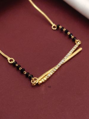 Gold Plated Black Beads Daily wear Mangalsutra