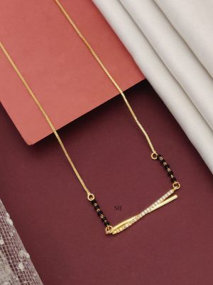 Gold Plated Black Beads Daily wear Mangalsutra