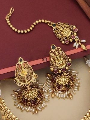 Gold Plated Bridal Necklace Set with Maang Tikka