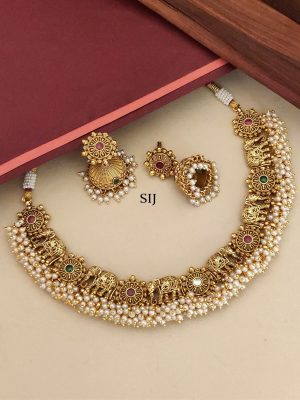 Gold Plated Elephant Design Necklace Set
