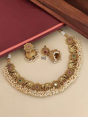 Gold Plated Elephant Design Necklace Set