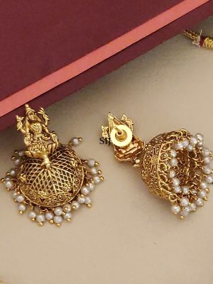 Gold Plated Elephant &Laxmi Design Necklace Set