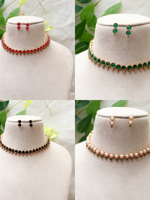 Gold Plated Multicolor Stone Necklaces