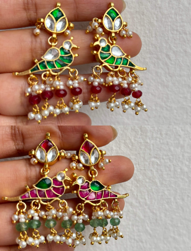 Jadau Kundan Bird Design Earrings