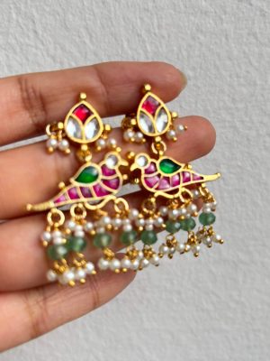 Jadau Kundan Bird Design Earrings