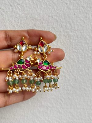 Jadau Kundan Bird Design Earrings